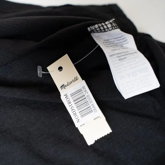 Madewell Whisper Cotton V Neck Pocket Tee Relaxed Fit Lightweight Black - Picture 7 of 9